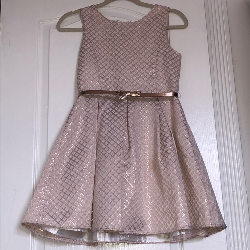 Elegant Rose Gold Girls Dress Size 14